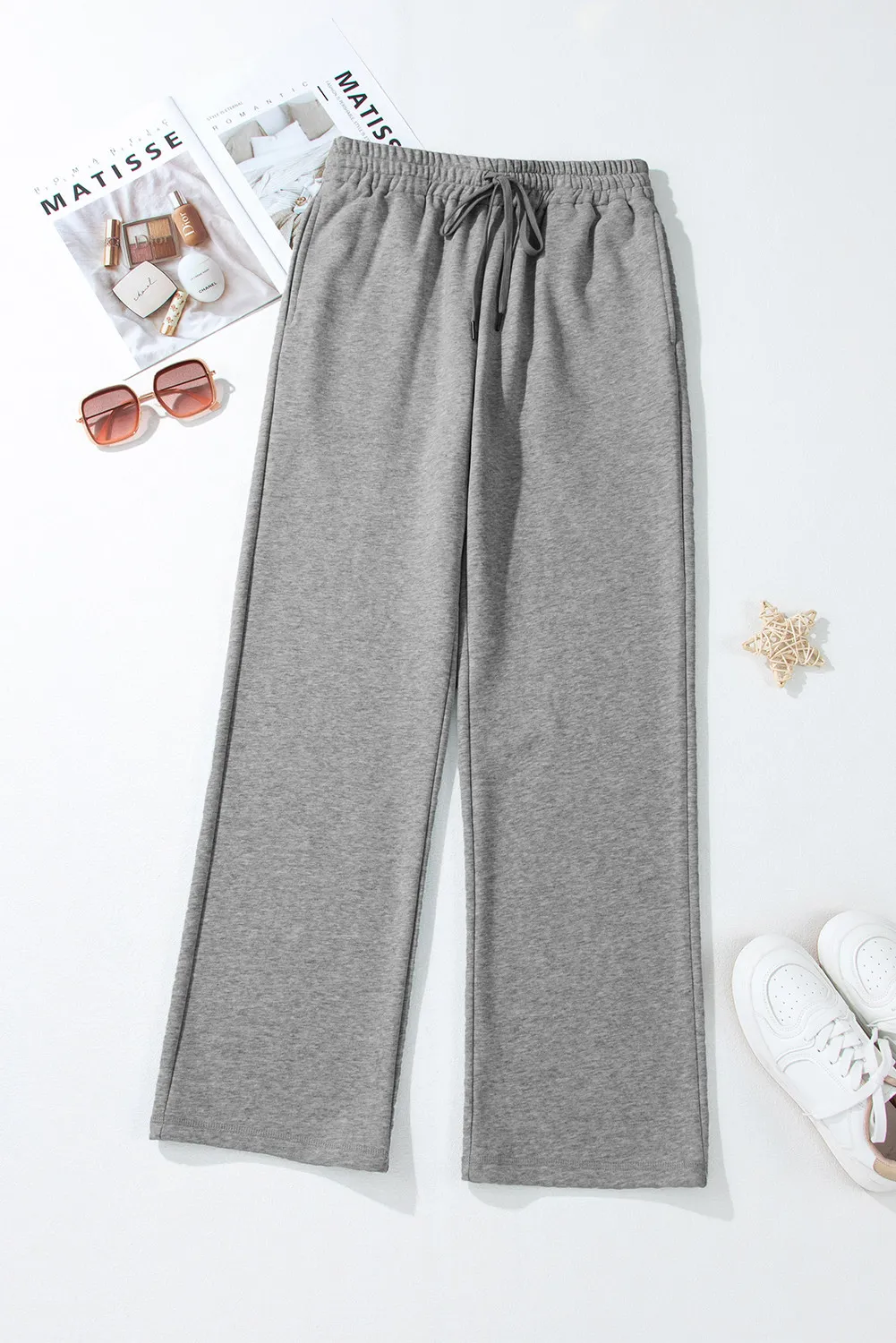 Drawstring Pants with Pockets - Image 4