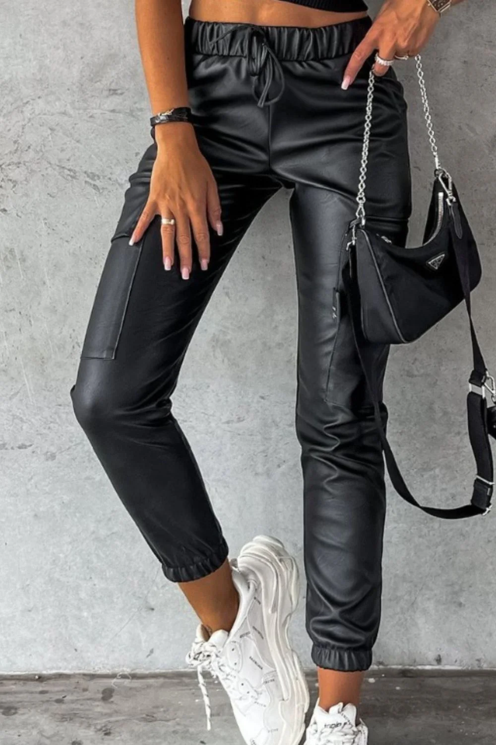 Drawstring Pants with Pockets - Image 4