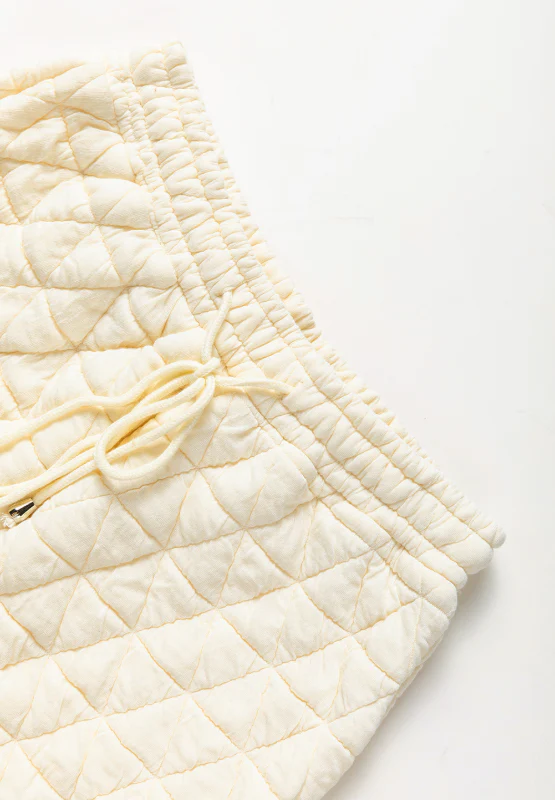 Drawstring Quilted Hooded Top and Shorts Set - Image 8