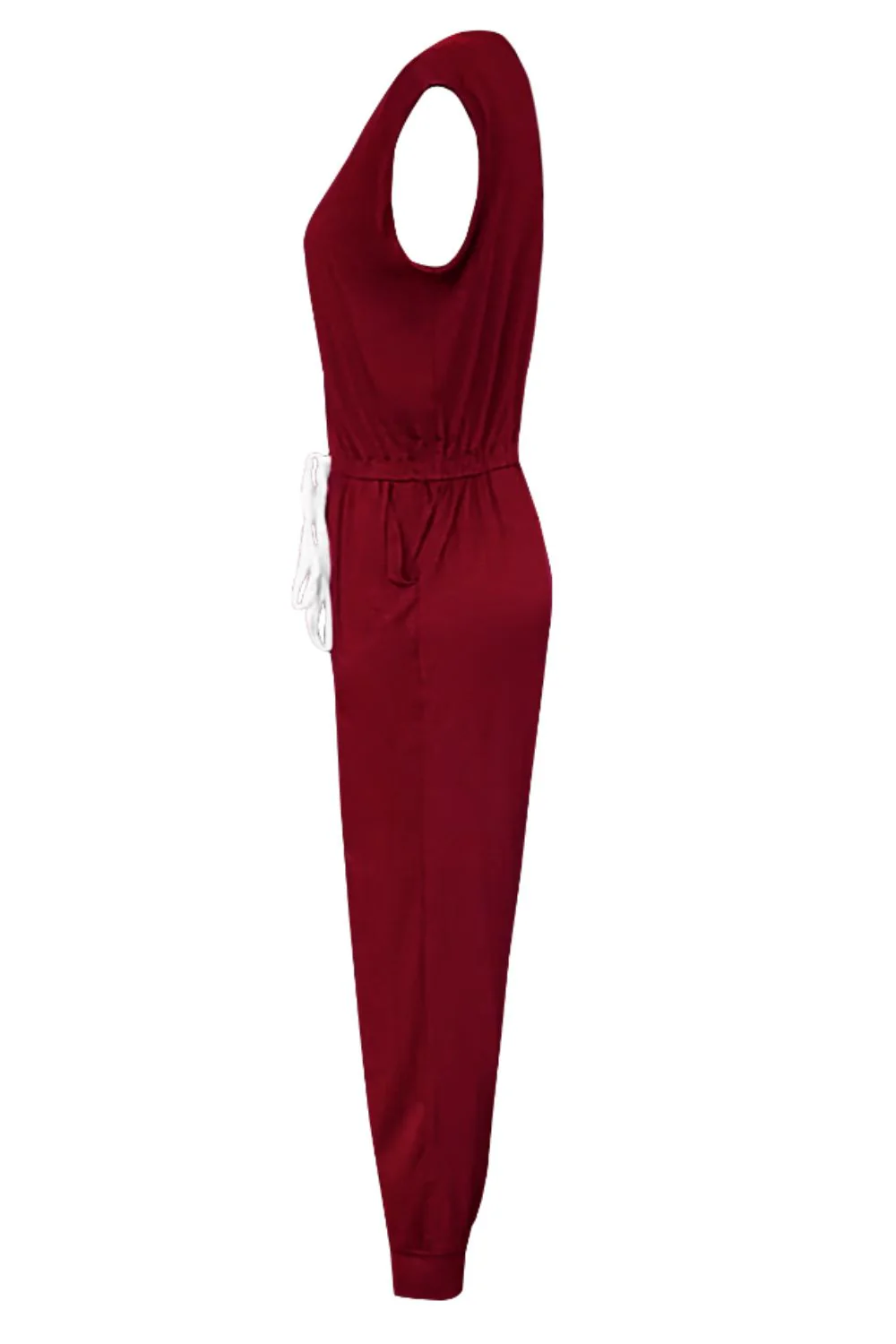 Drawstring Round Neck Sleeveless Jumpsuit - Image 10