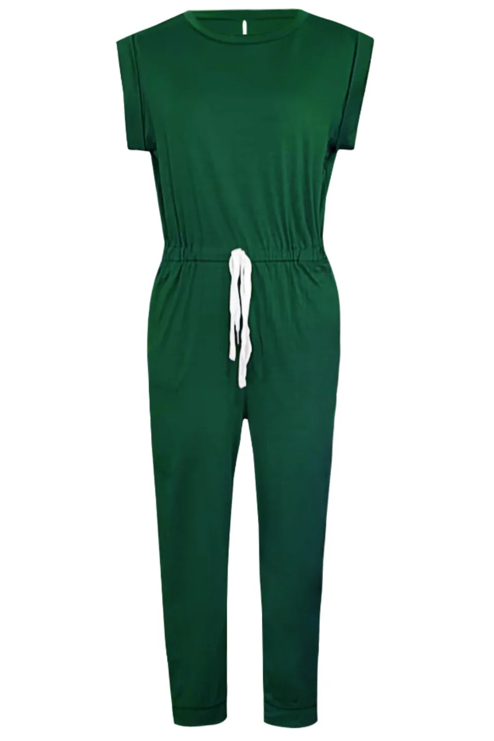 Drawstring Round Neck Sleeveless Jumpsuit - Image 13