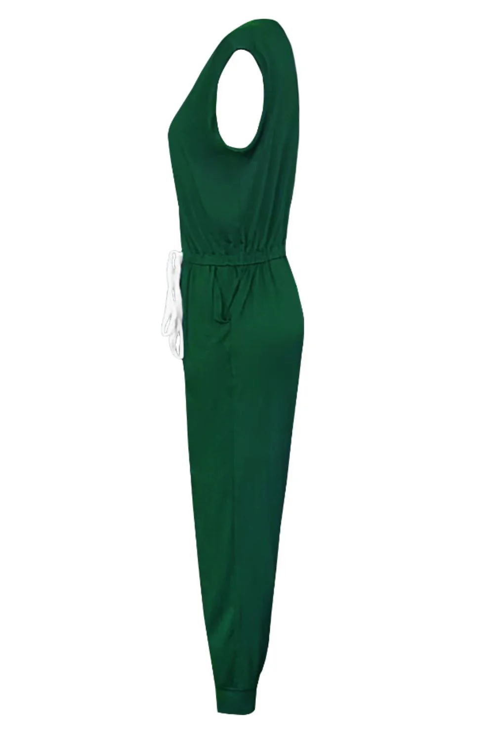 Drawstring Round Neck Sleeveless Jumpsuit - Image 14