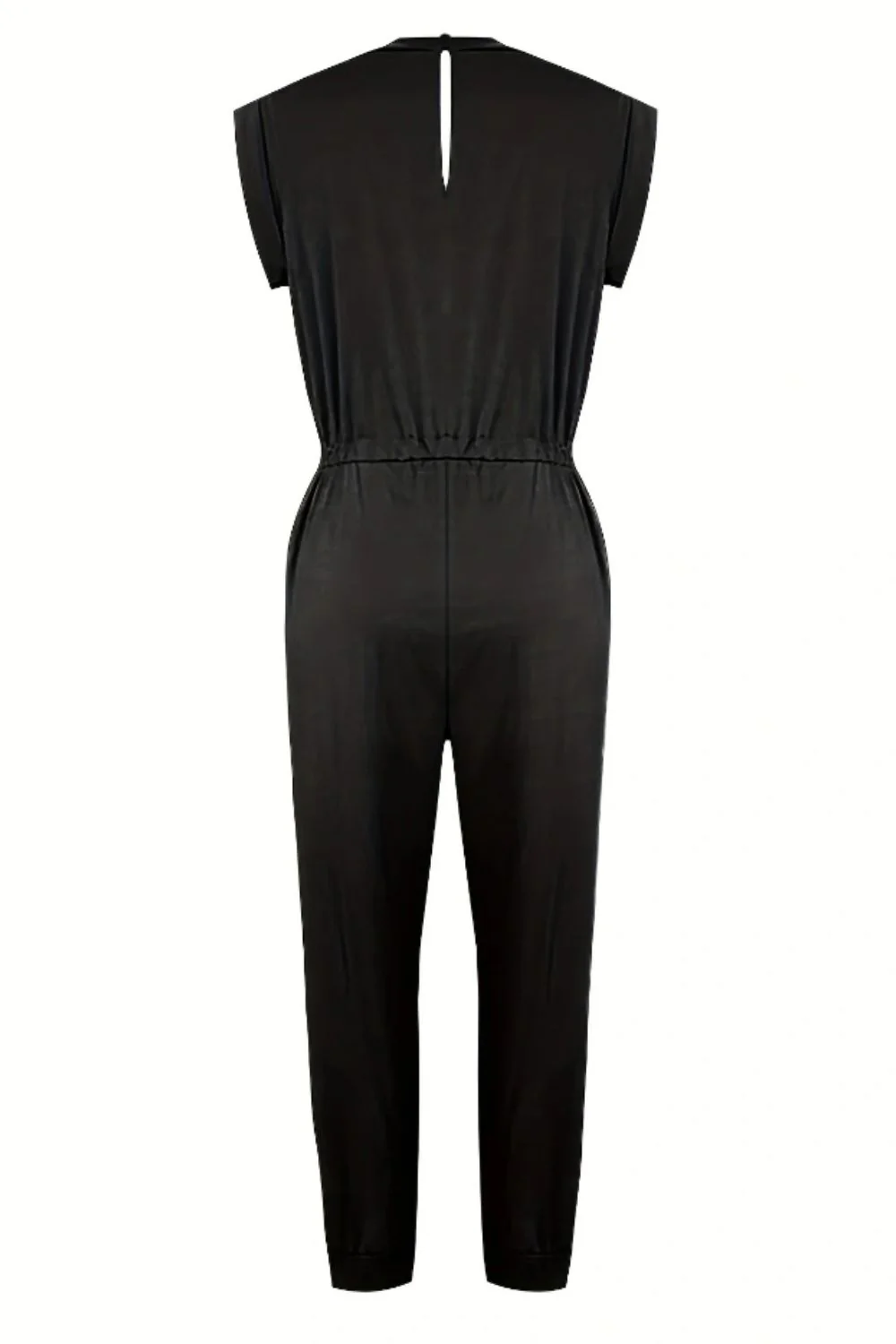 Drawstring Round Neck Sleeveless Jumpsuit - Image 3