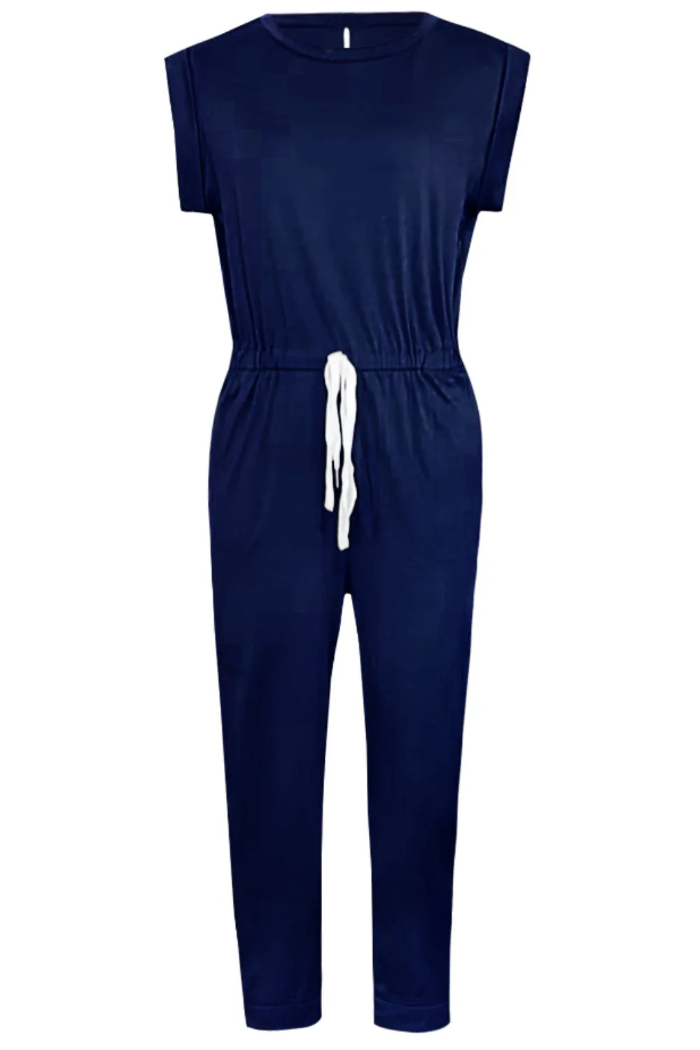 Drawstring Round Neck Sleeveless Jumpsuit - Image 8