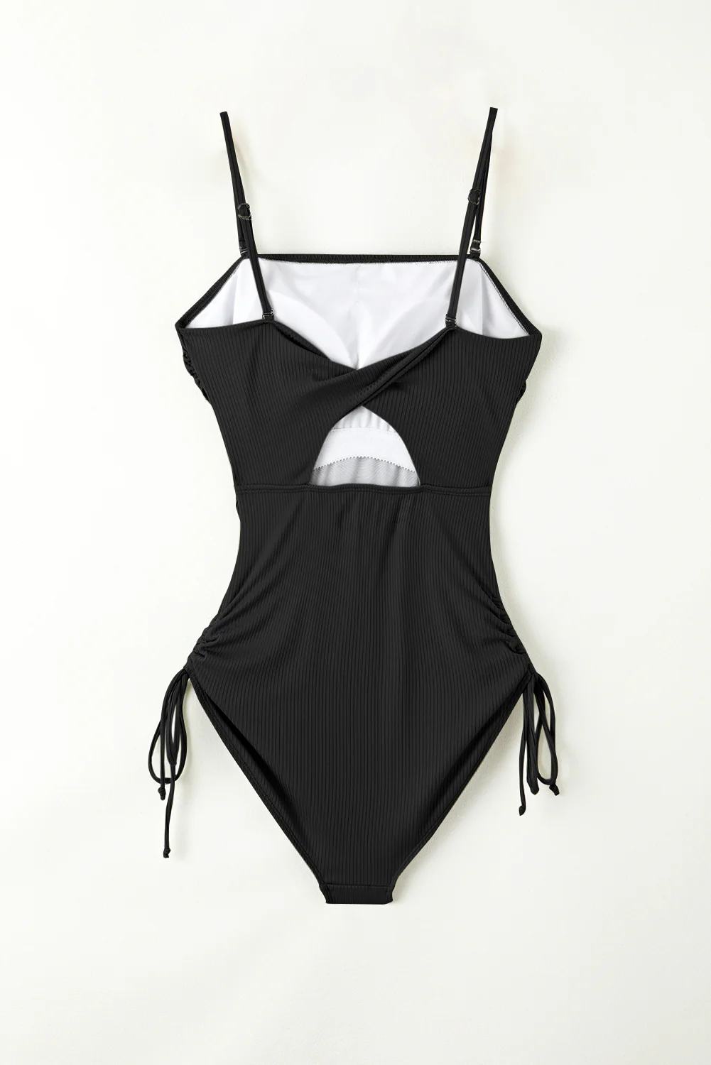 Drawstring Spaghetti Strap One-Piece Swimwear - Image 6
