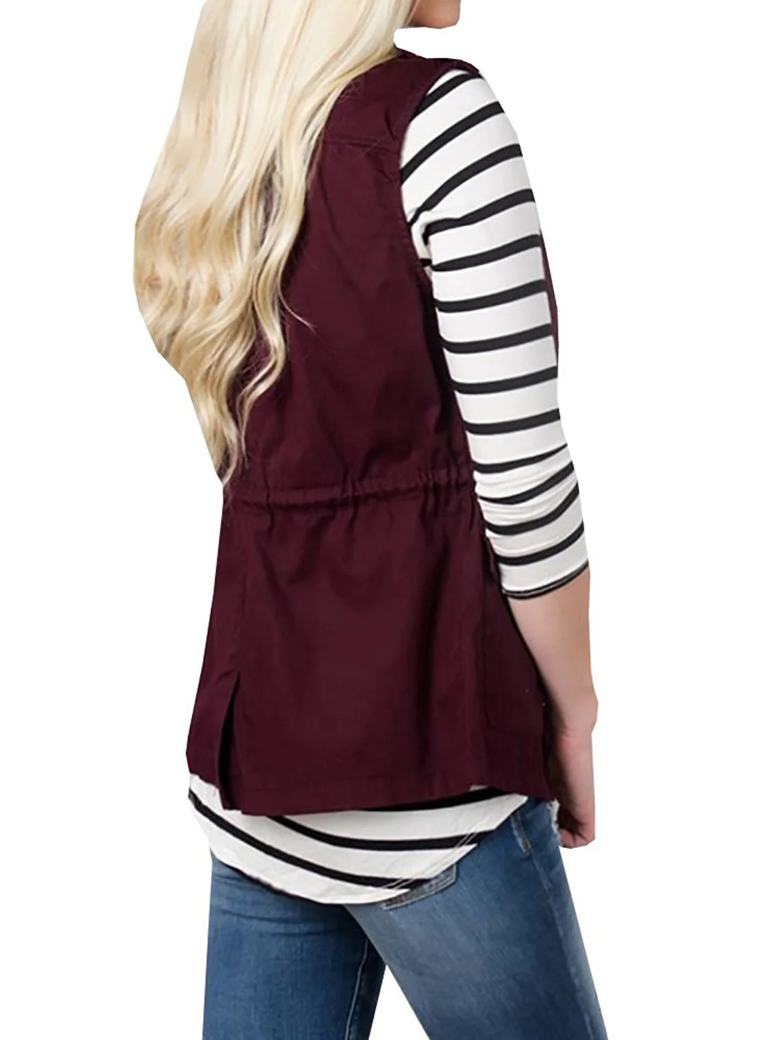 Drawstring Waist Vest with Pockets - Image 6