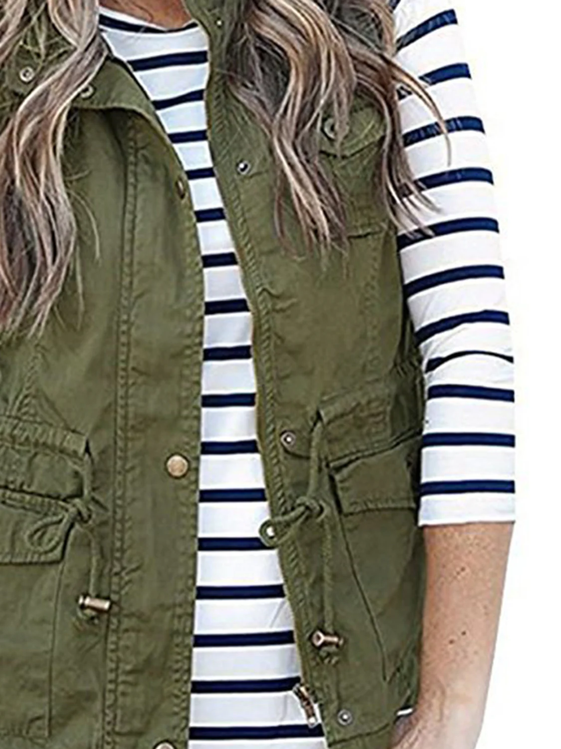 Drawstring Waist Vest with Pockets - Image 9