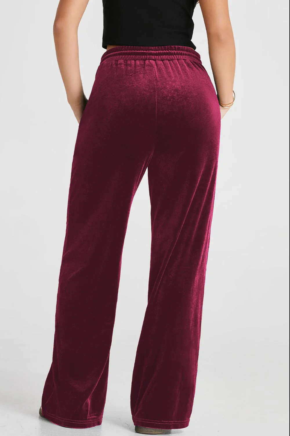 Drawstring Waist Wide Leg Active Pants - Image 11