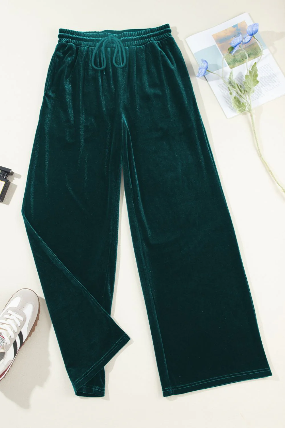 Drawstring Waist Wide Leg Active Pants - Image 8