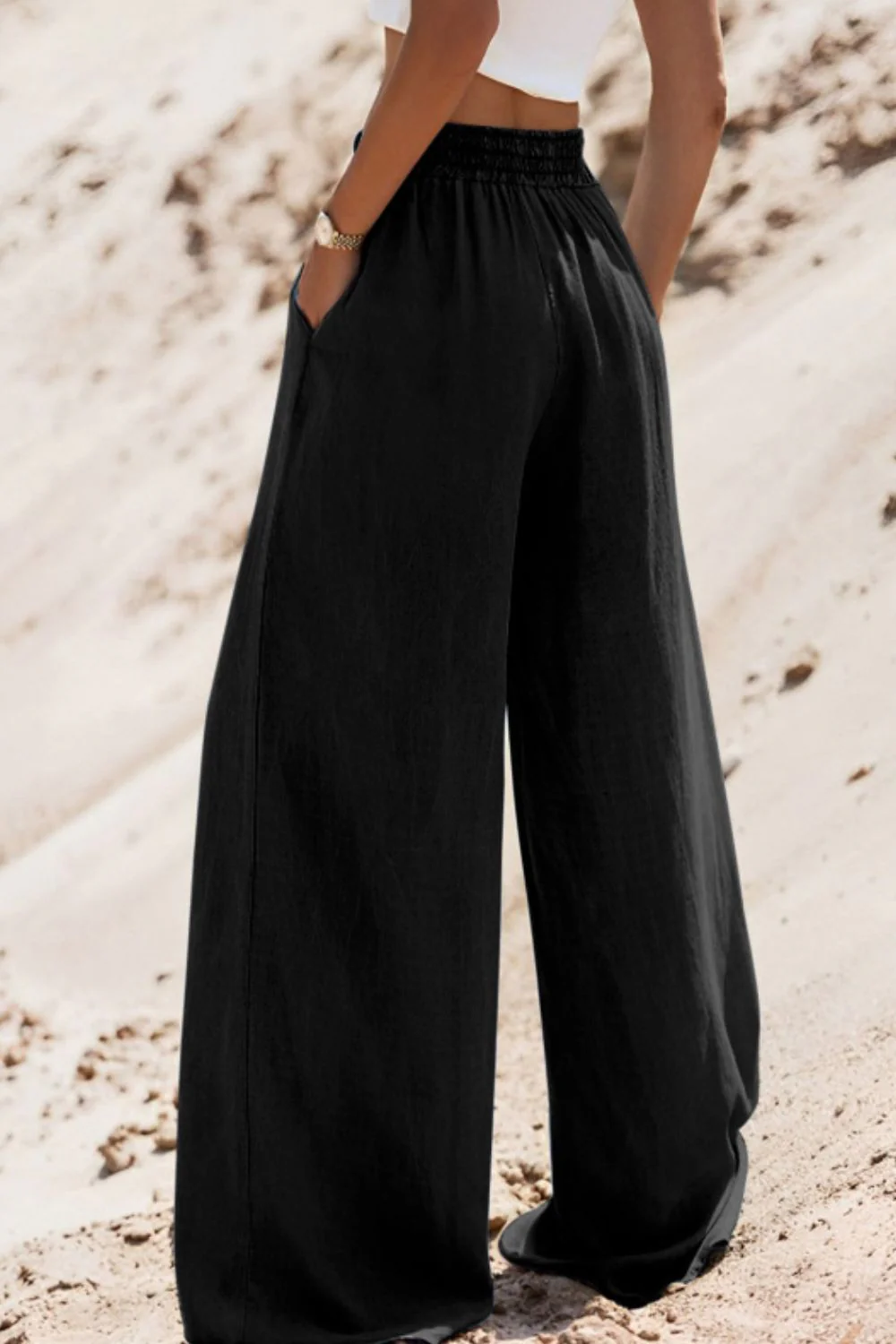 Drawstring Wide Leg Jeans - Image 8