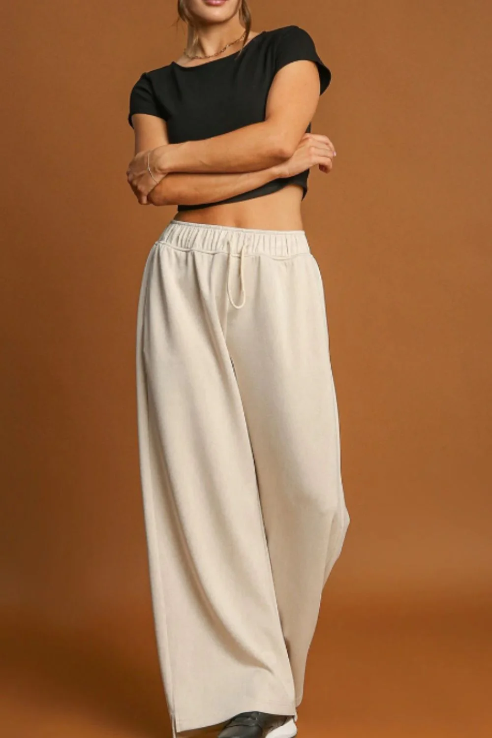Drawstring Wide Leg Pants - Image 3