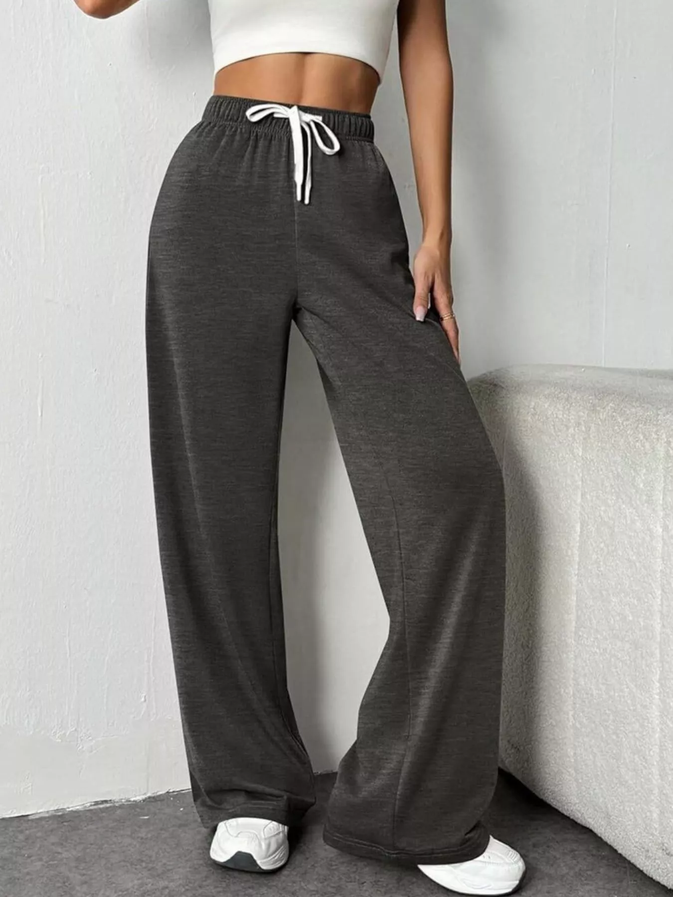 Drawstring Wide Leg Pants - Image 13