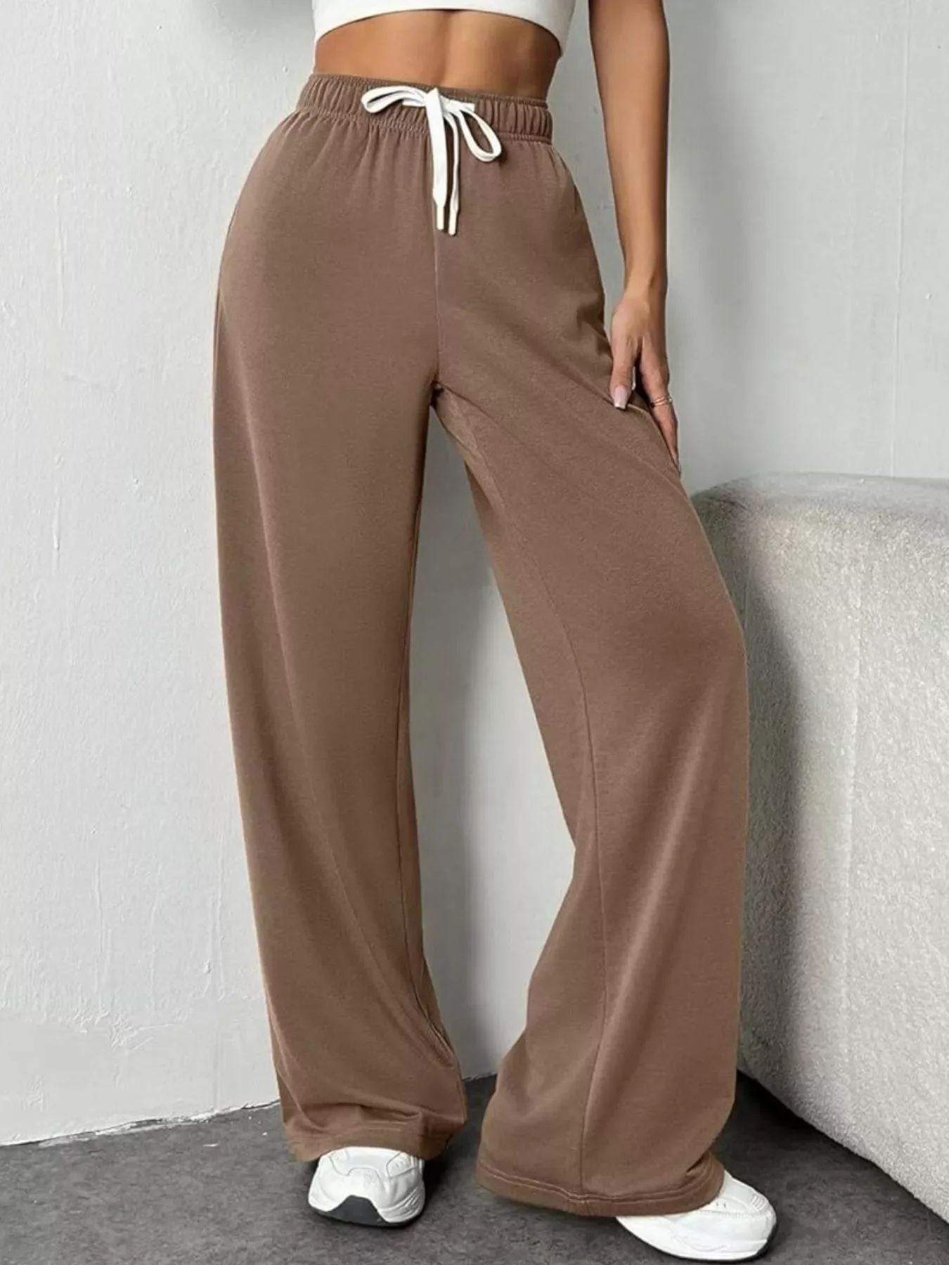 Drawstring Wide Leg Pants - Image 5