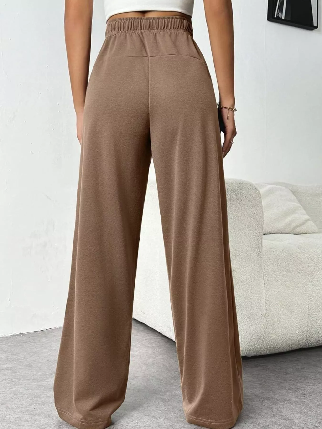 Drawstring Wide Leg Pants - Image 6