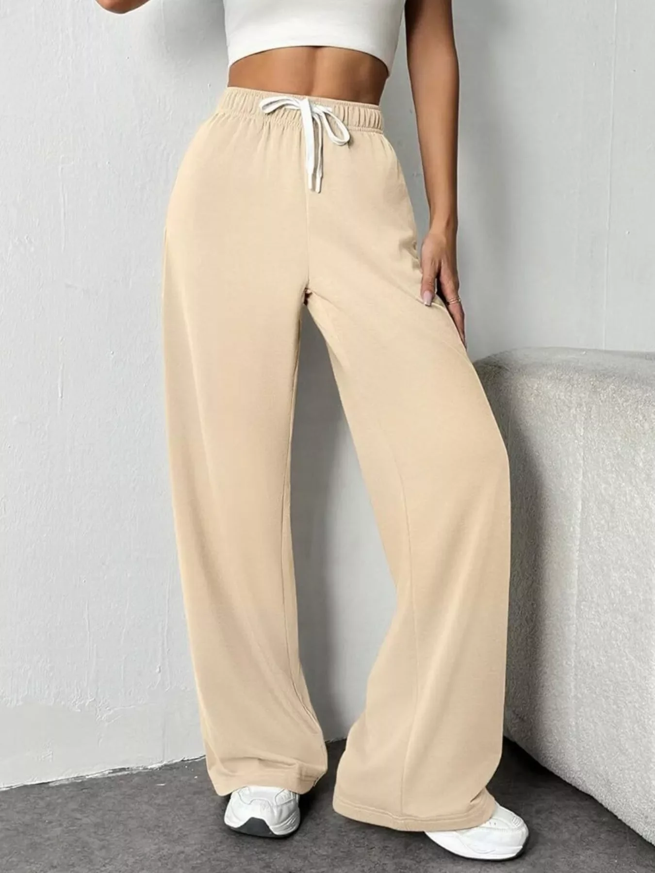 Drawstring Wide Leg Pants - Image 7