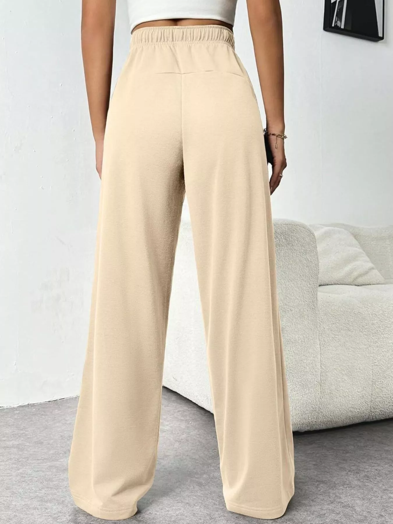 Drawstring Wide Leg Pants - Image 9