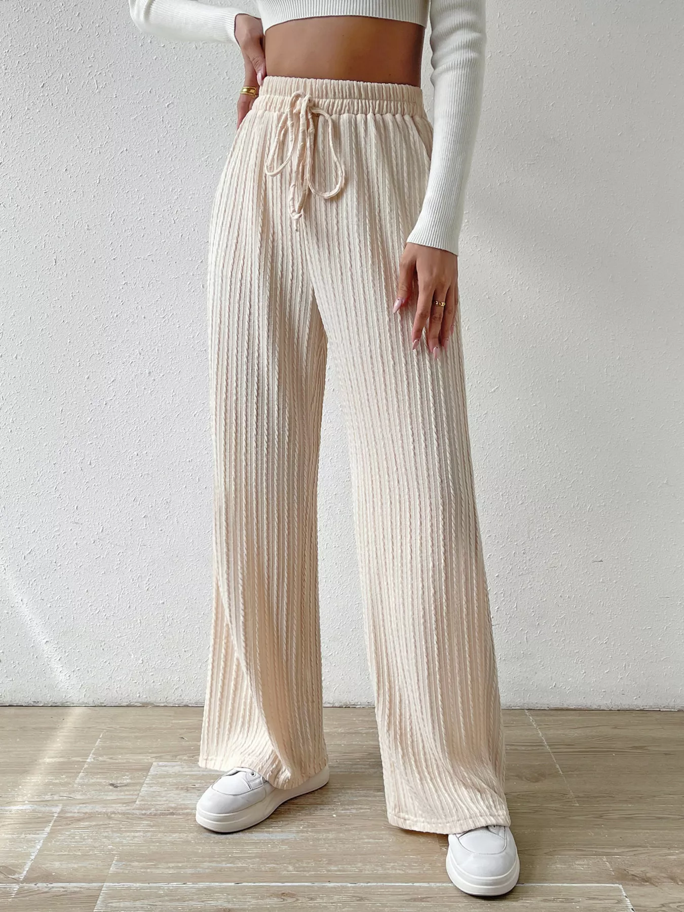 Drawstring Wide Leg Pants - Image 10