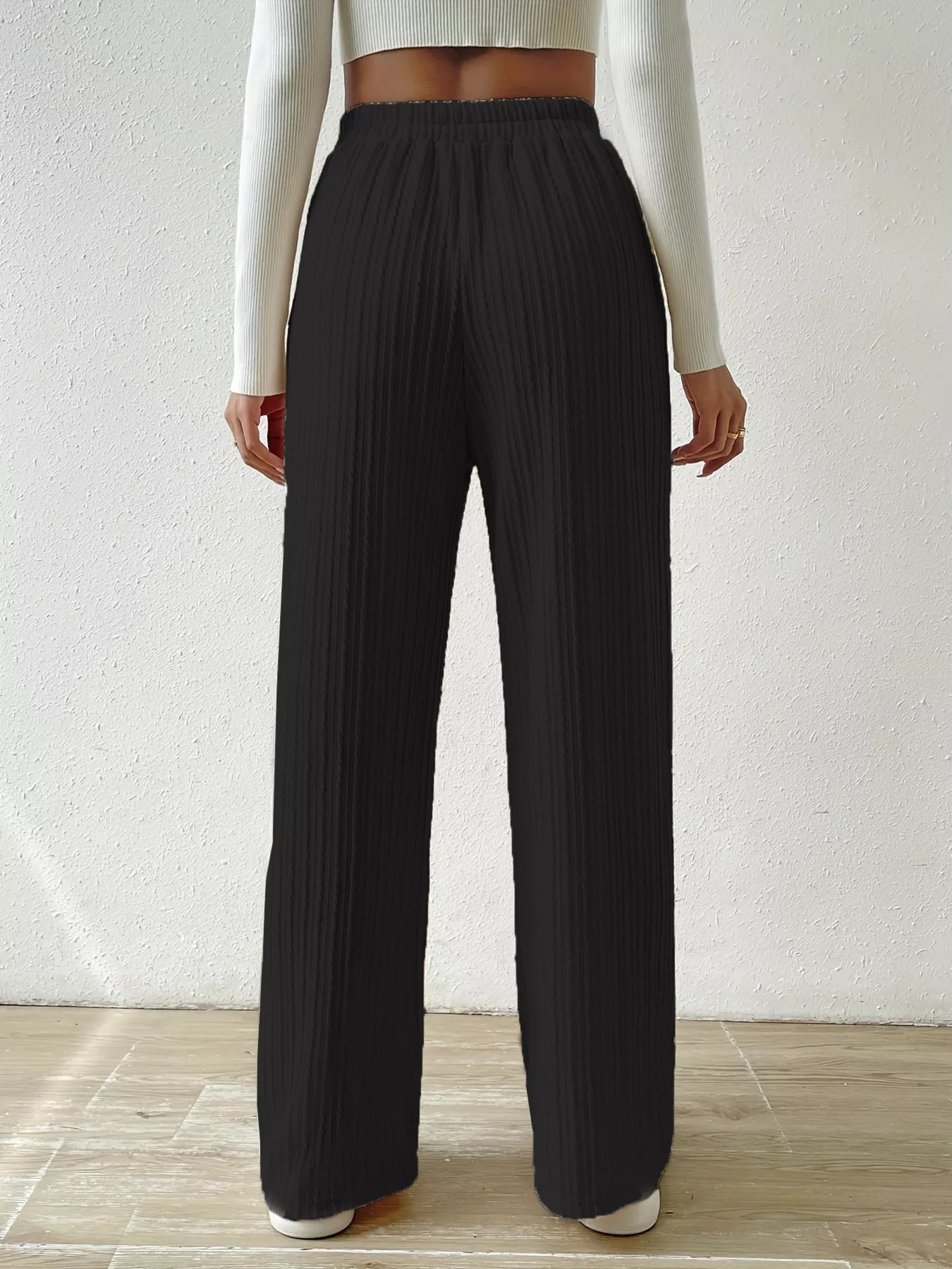 Drawstring Wide Leg Pants - Image 12