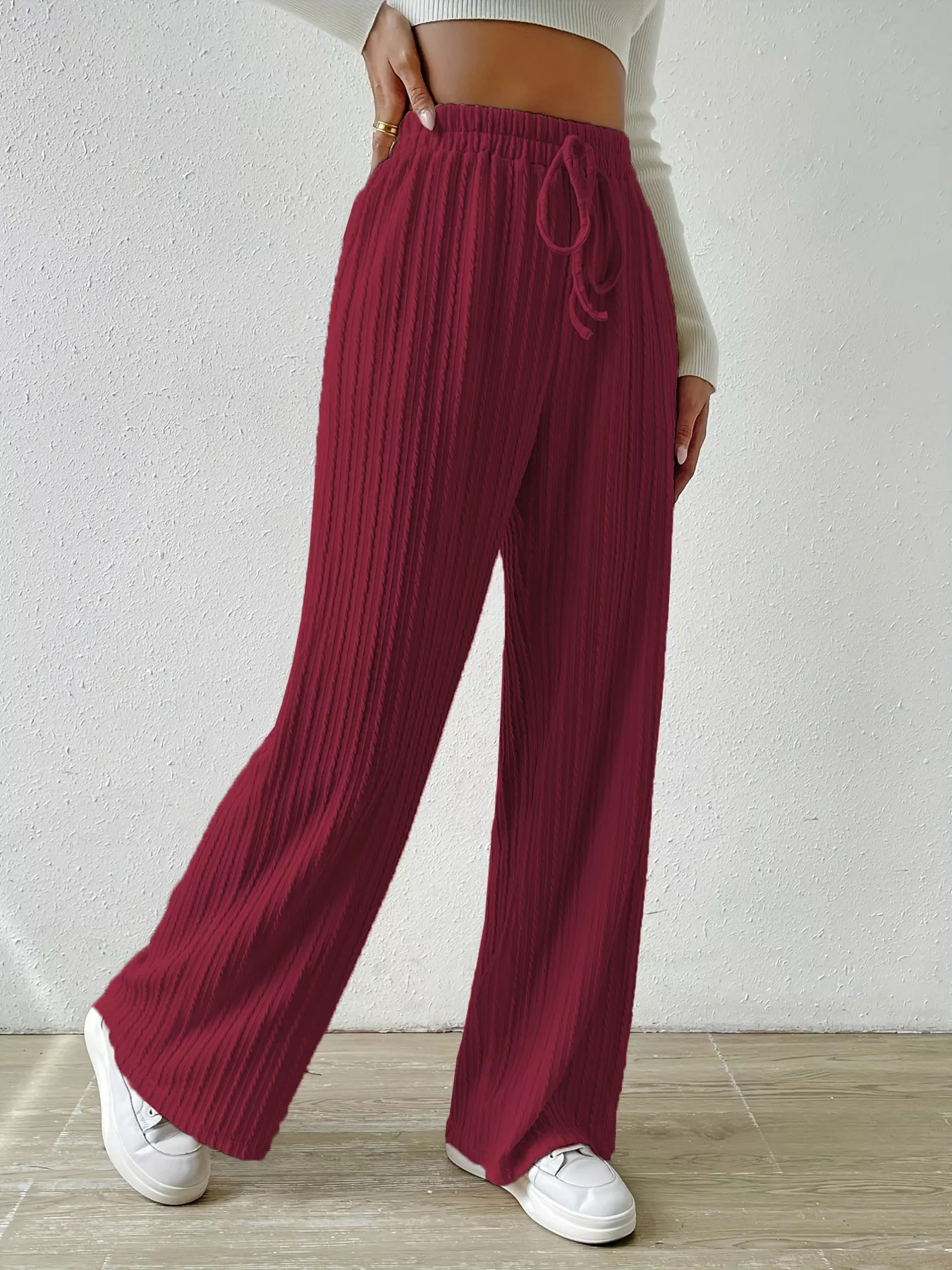 Drawstring Wide Leg Pants - Image 16