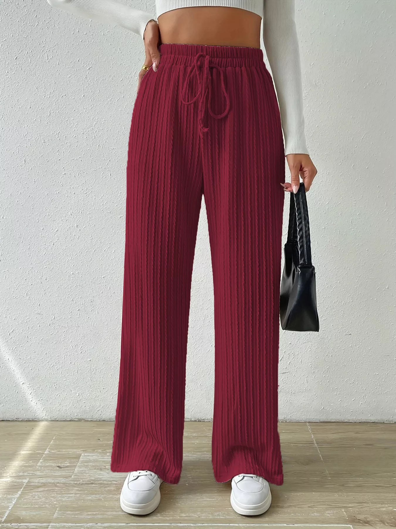 Drawstring Wide Leg Pants - Image 17