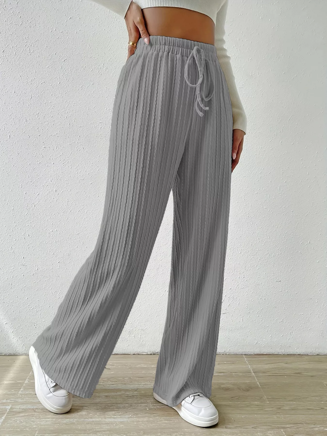 Drawstring Wide Leg Pants - Image 22