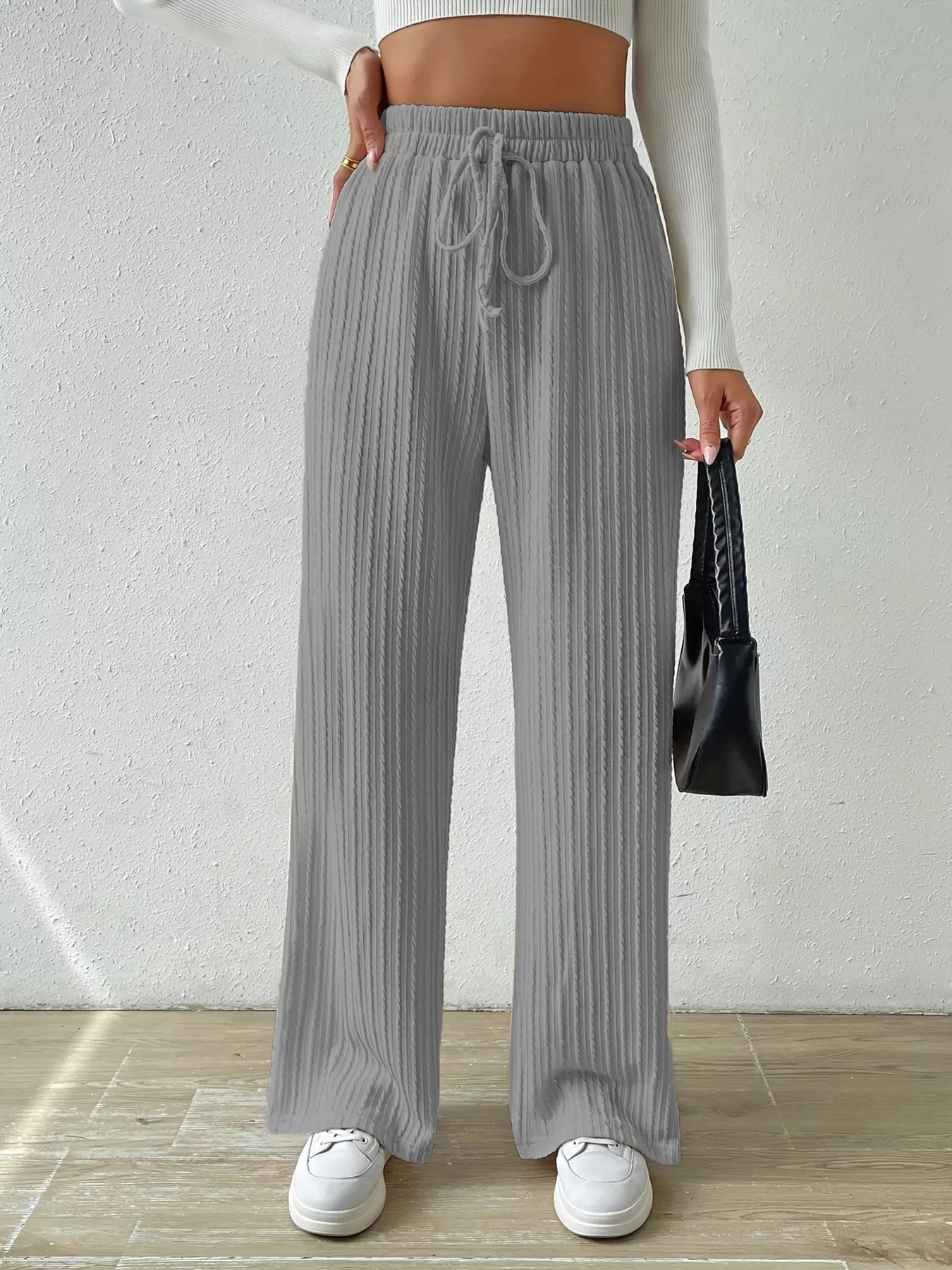 Drawstring Wide Leg Pants - Image 24