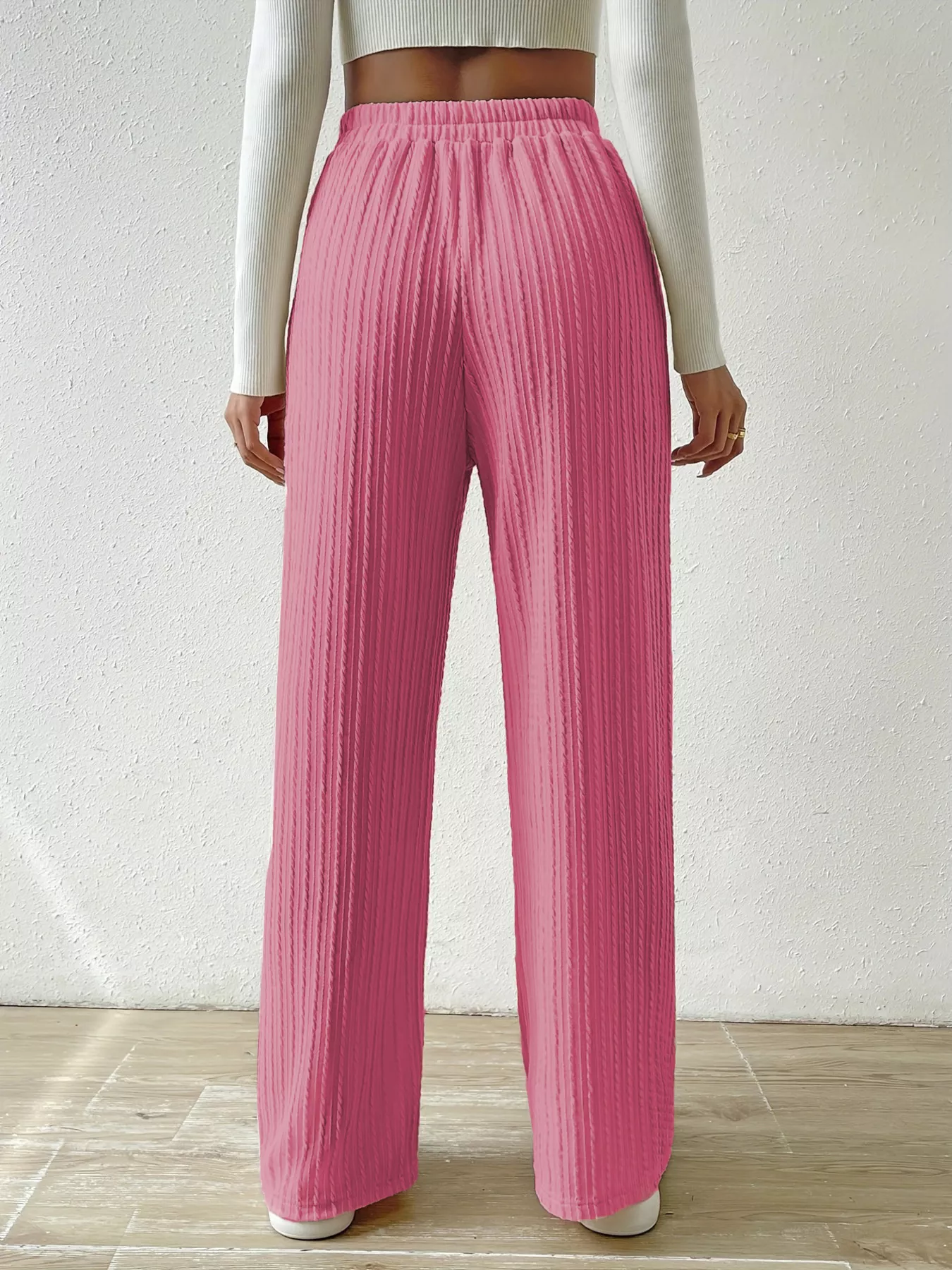 Drawstring Wide Leg Pants - Image 3