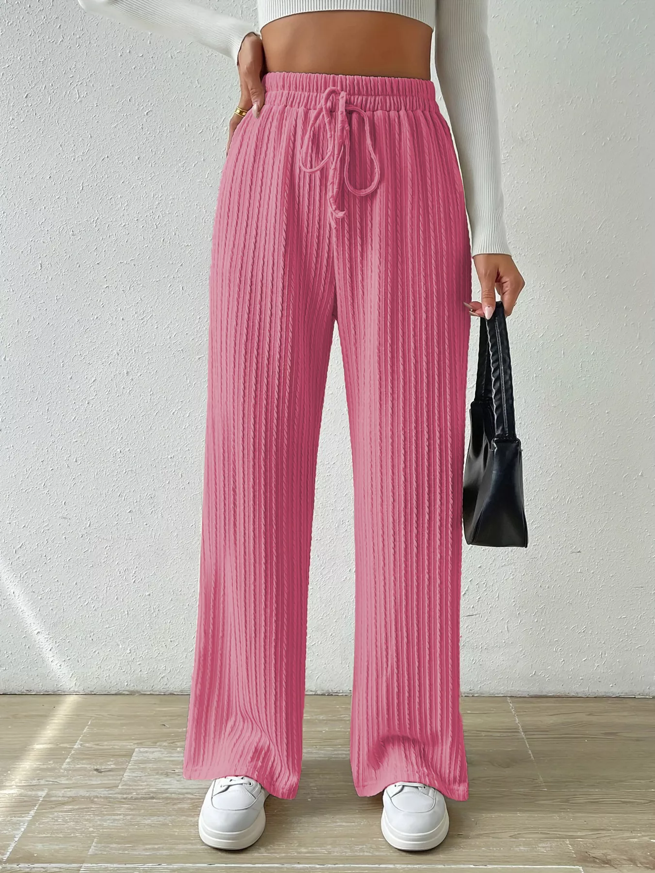 Drawstring Wide Leg Pants - Image 4