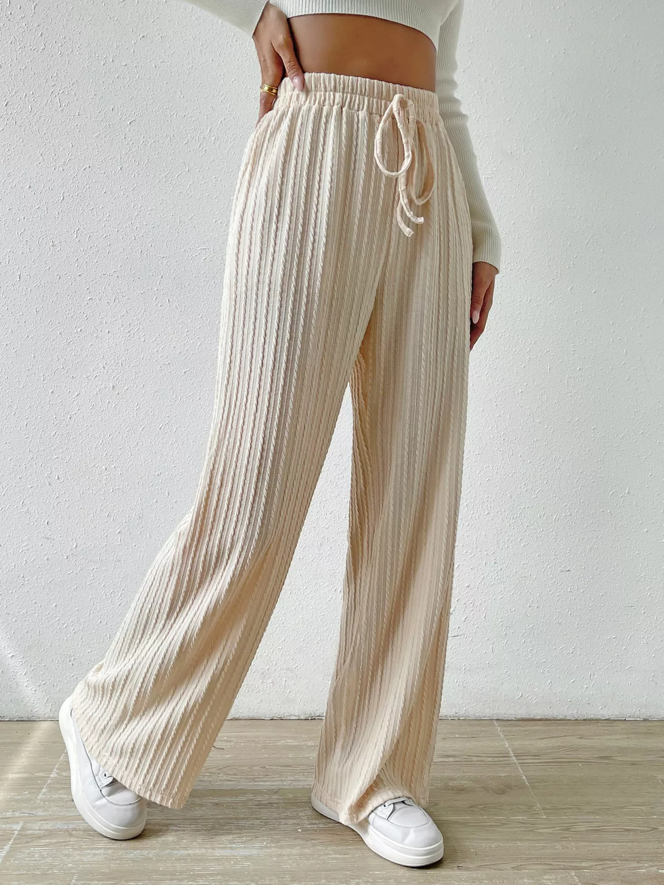 Drawstring Wide Leg Pants - Image 6