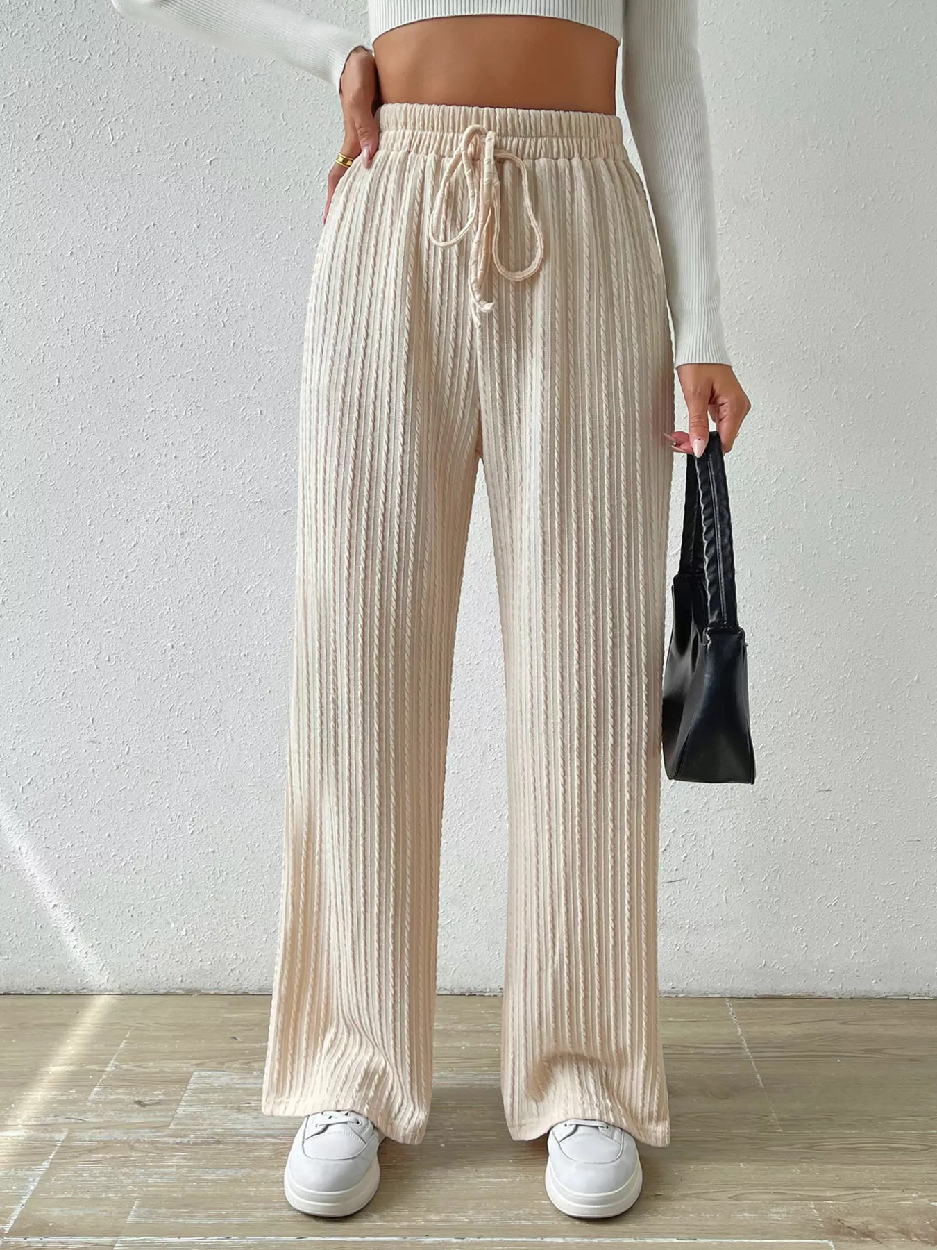 Drawstring Wide Leg Pants - Image 9