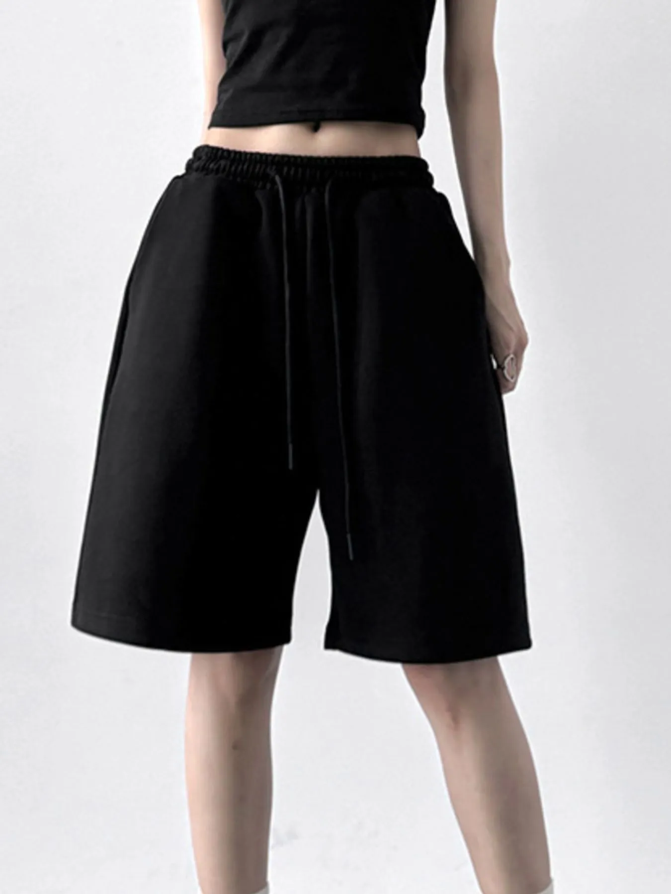 Drawstring Wide Leg Shorts - Image 2