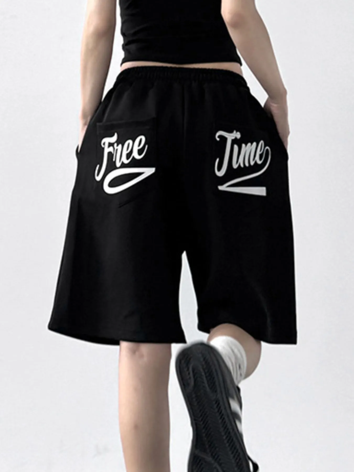 Drawstring Wide Leg Shorts - Image 3