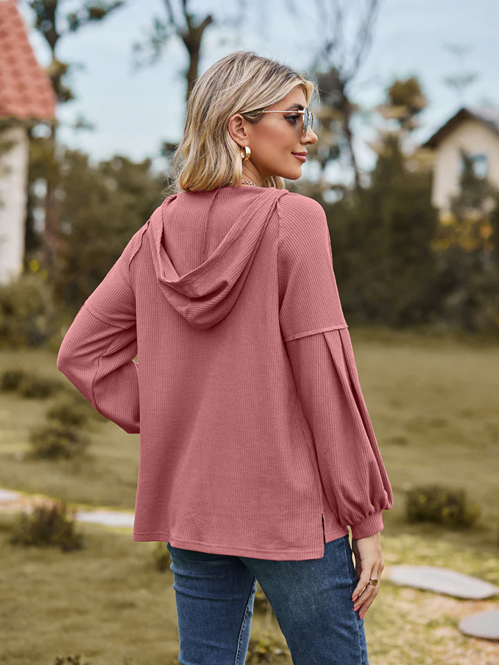 Dropped Shoulder Button-Down Hoodie - Image 18