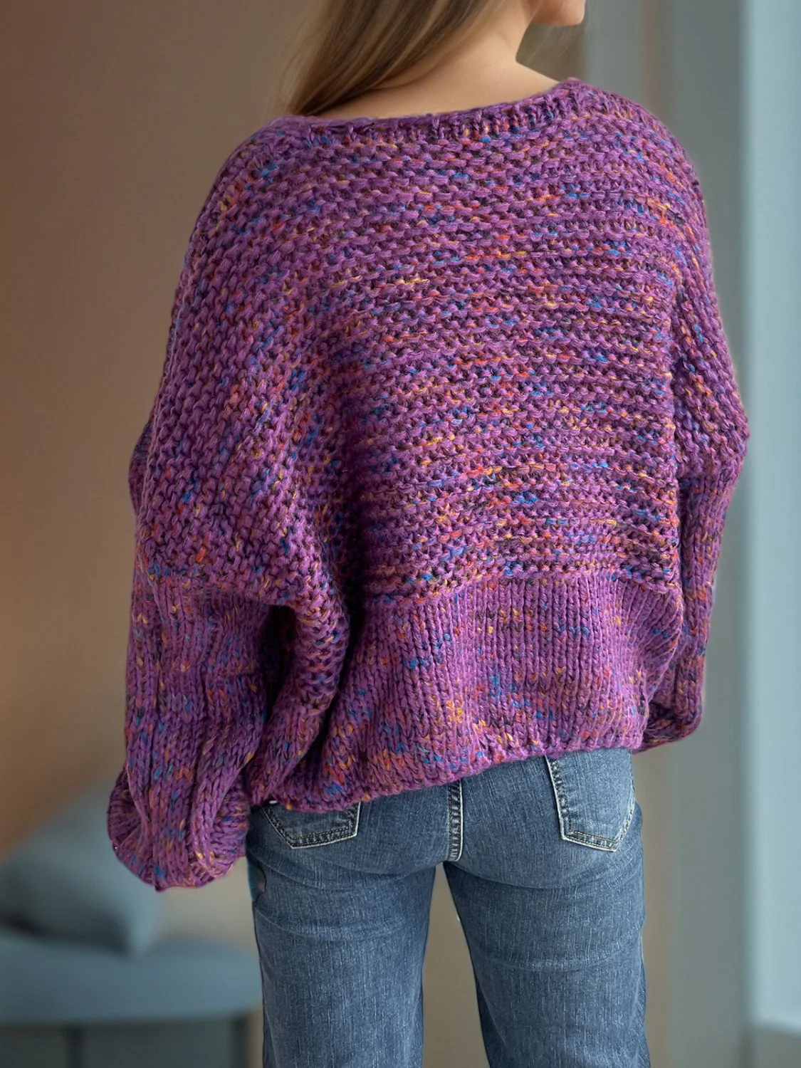Dropped Shoulder Long Sleeve Sweater - Image 8