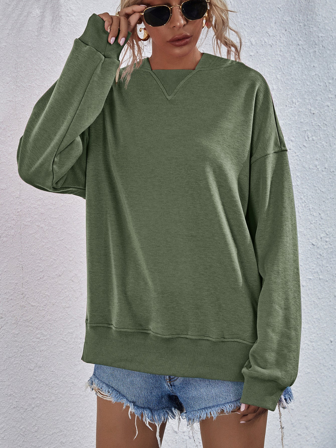 Dropped Shoulder Slit Hoodie - Image 26