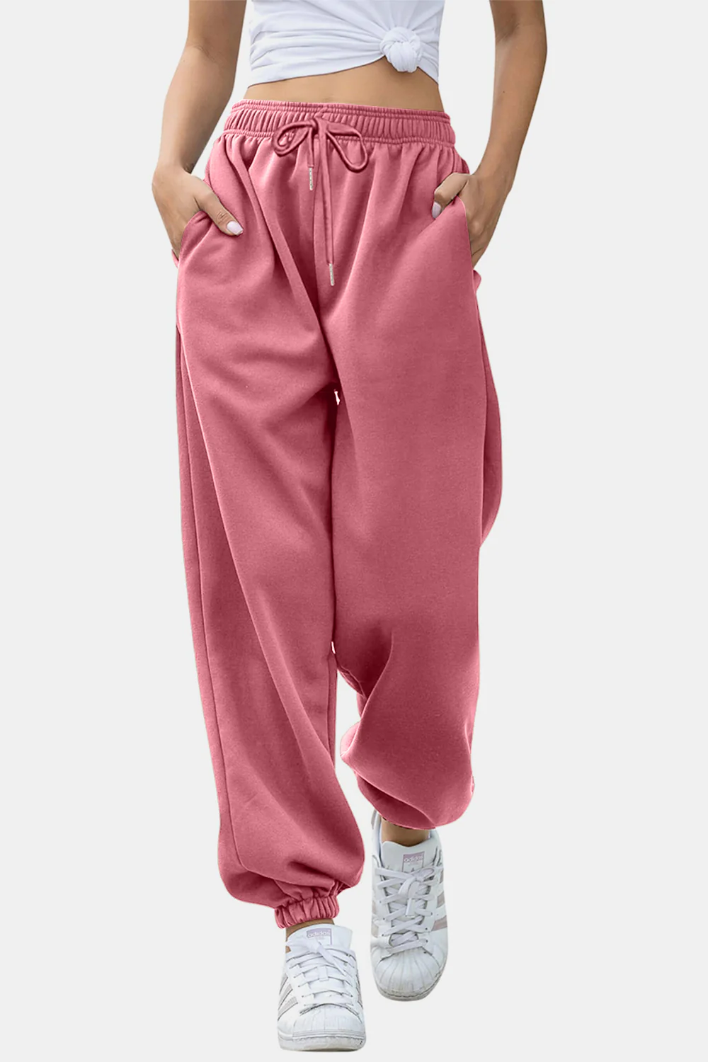 Elastic Waist Joggers with Pockets - Image 10