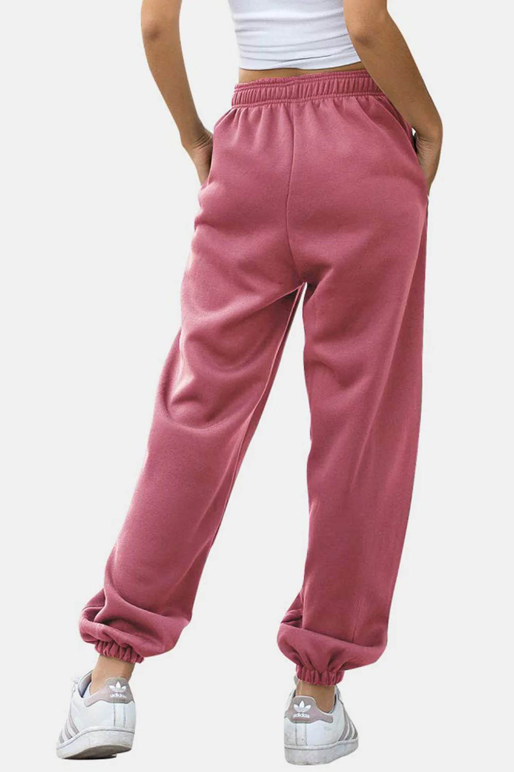 Elastic Waist Joggers with Pockets - Image 11