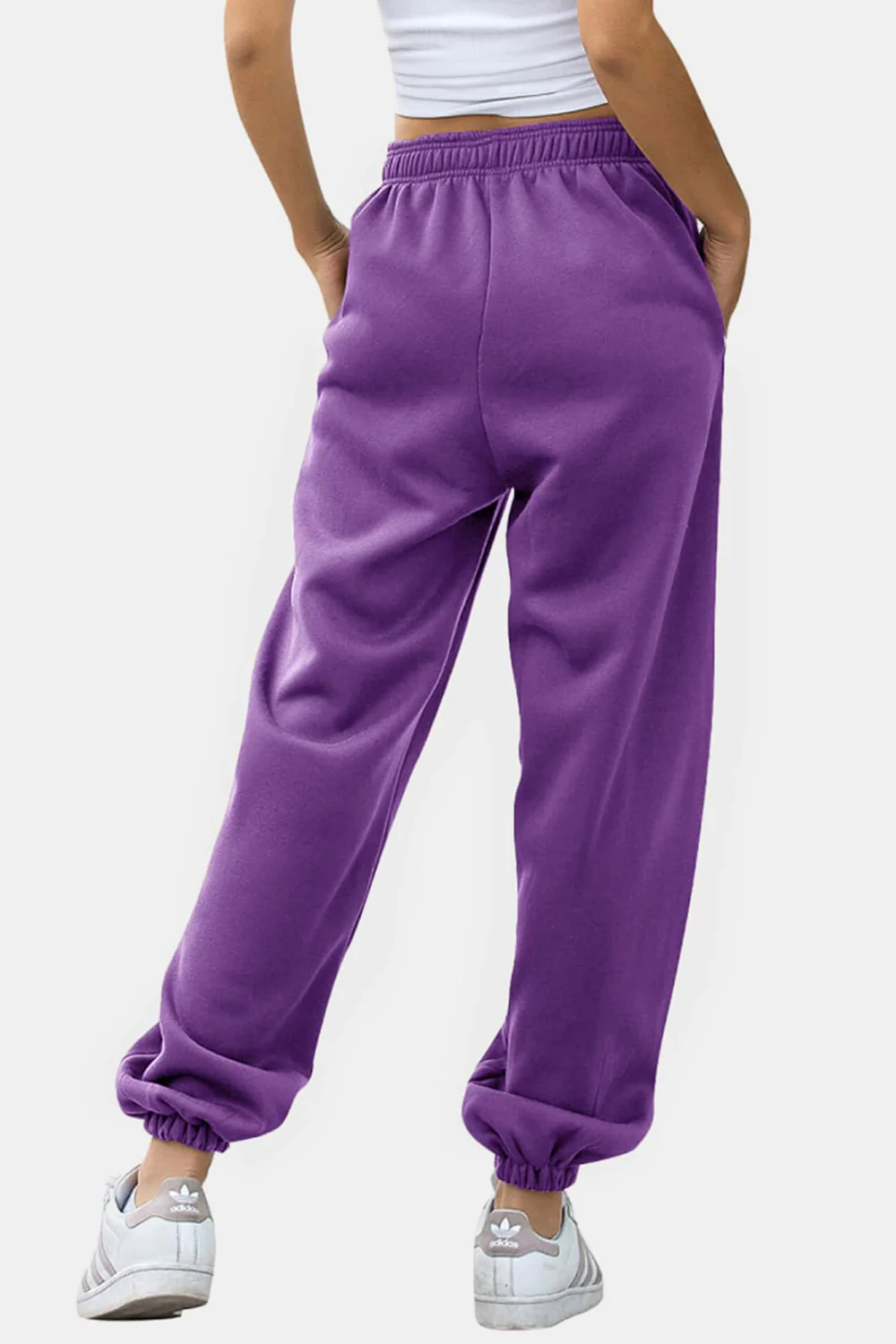 Elastic Waist Joggers with Pockets - Image 17