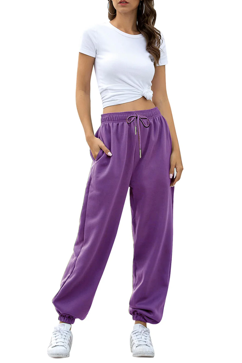 Elastic Waist Joggers with Pockets - Image 18