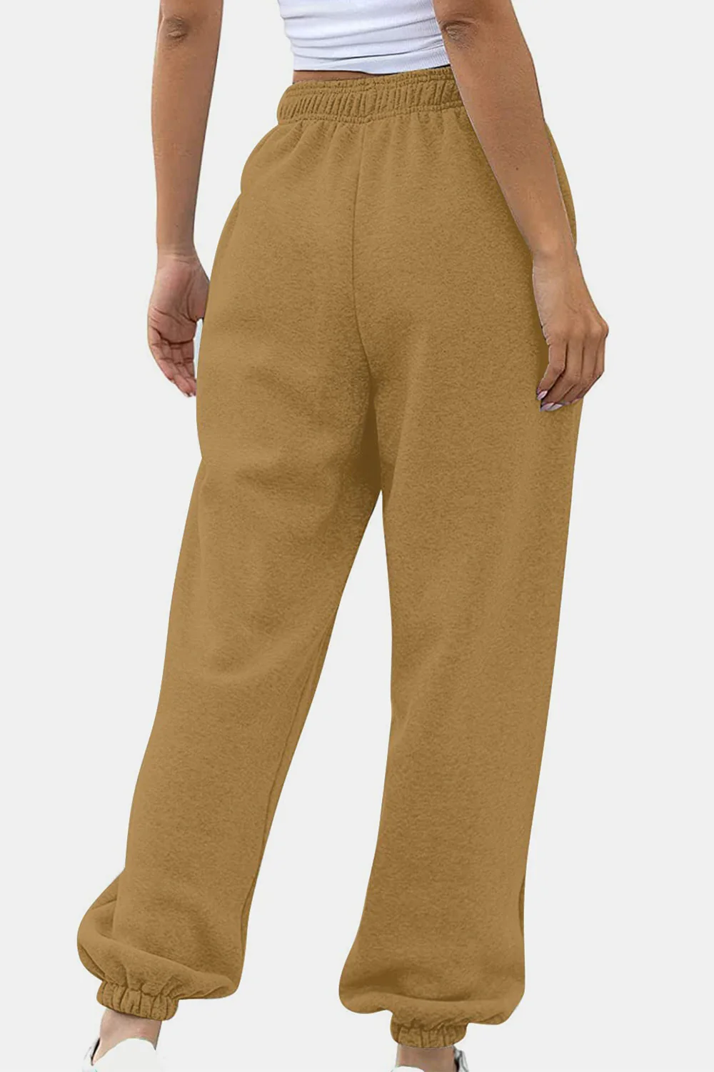 Elastic Waist Joggers with Pockets - Image 4