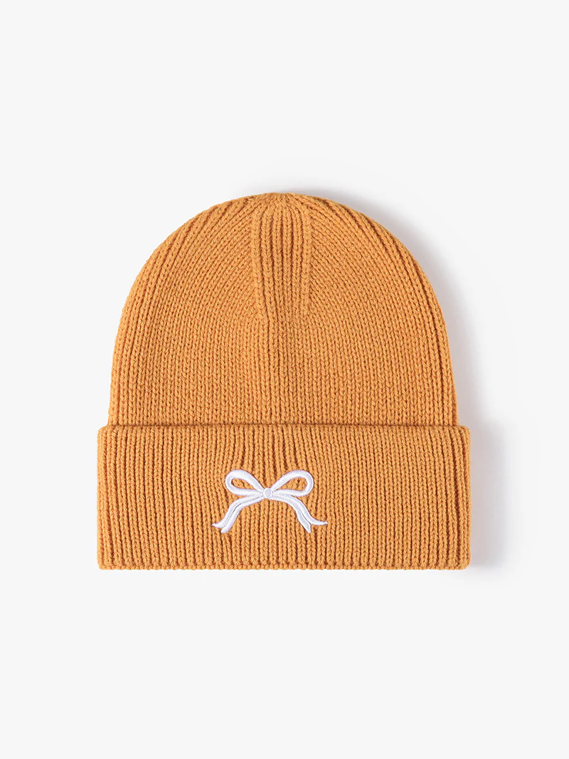 Embroidered Bow Knit Hat - Image 8