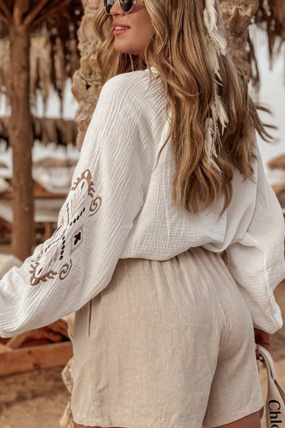 Embroidered Button Down Long Sleeve Shirt - Image 3