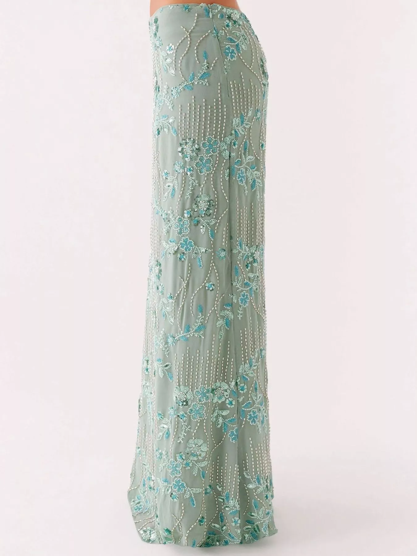 Embroidered Sequin Maxi Skirt - Image 11