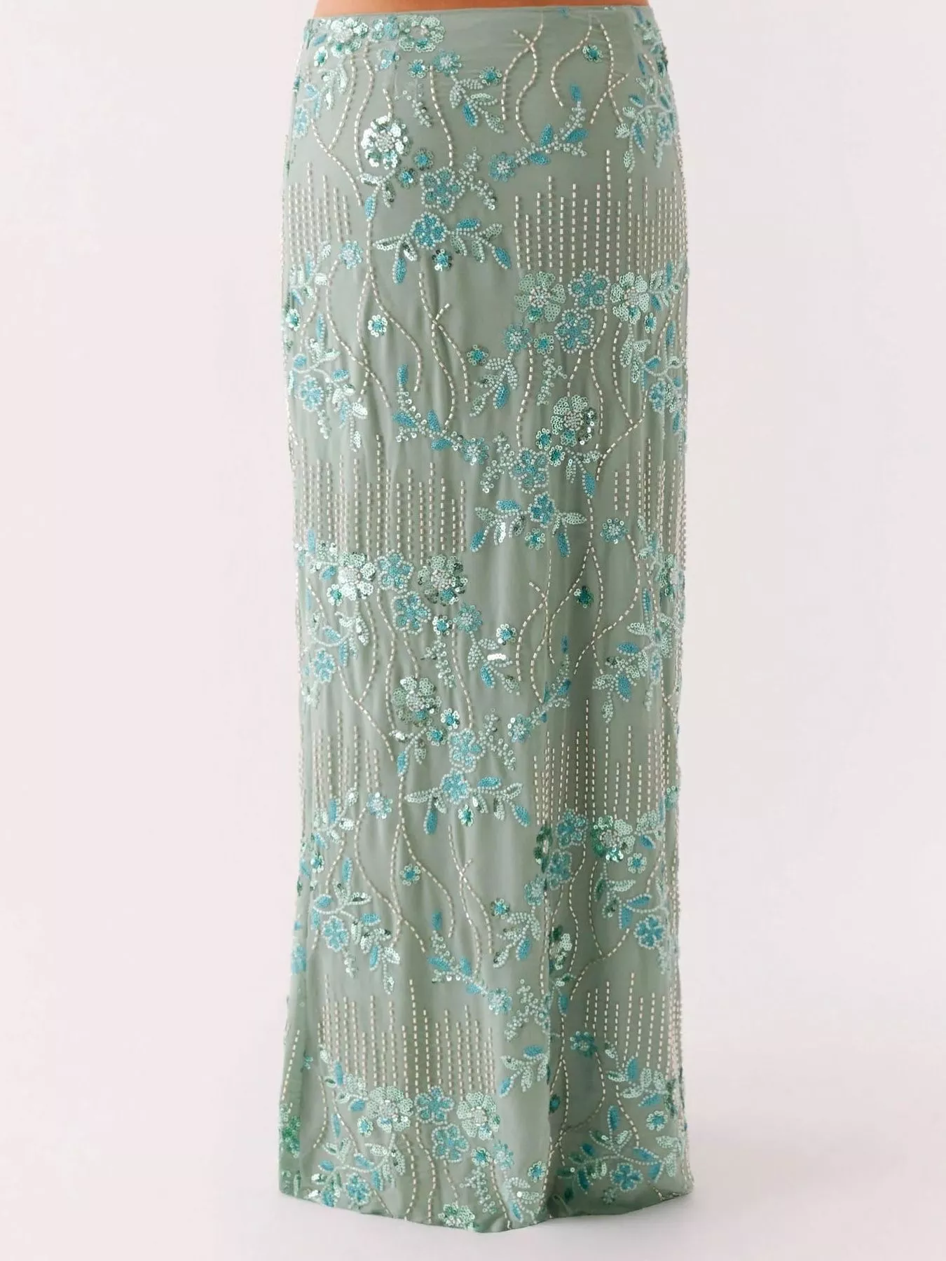 Embroidered Sequin Maxi Skirt - Image 12