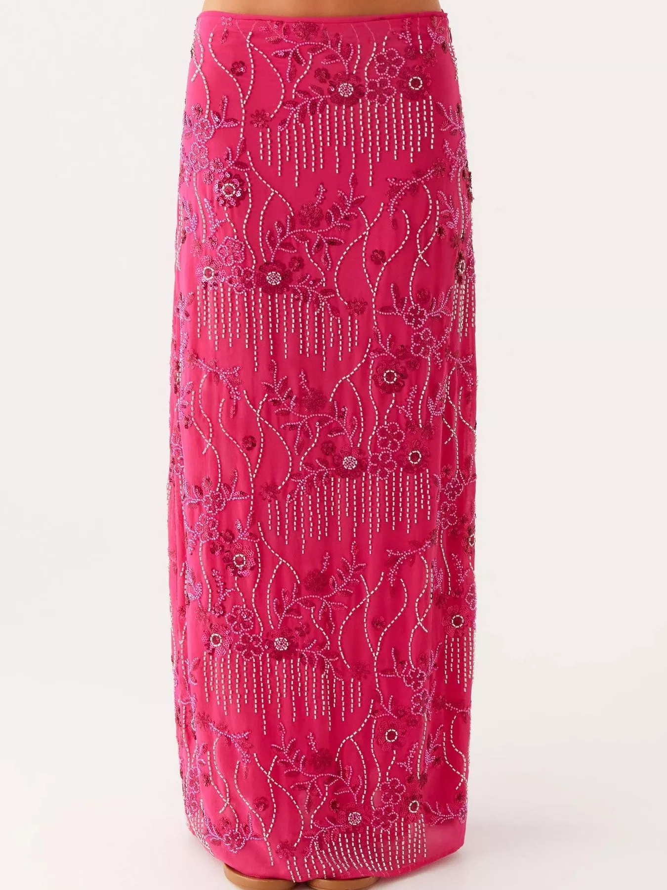 Embroidered Sequin Maxi Skirt - Image 4