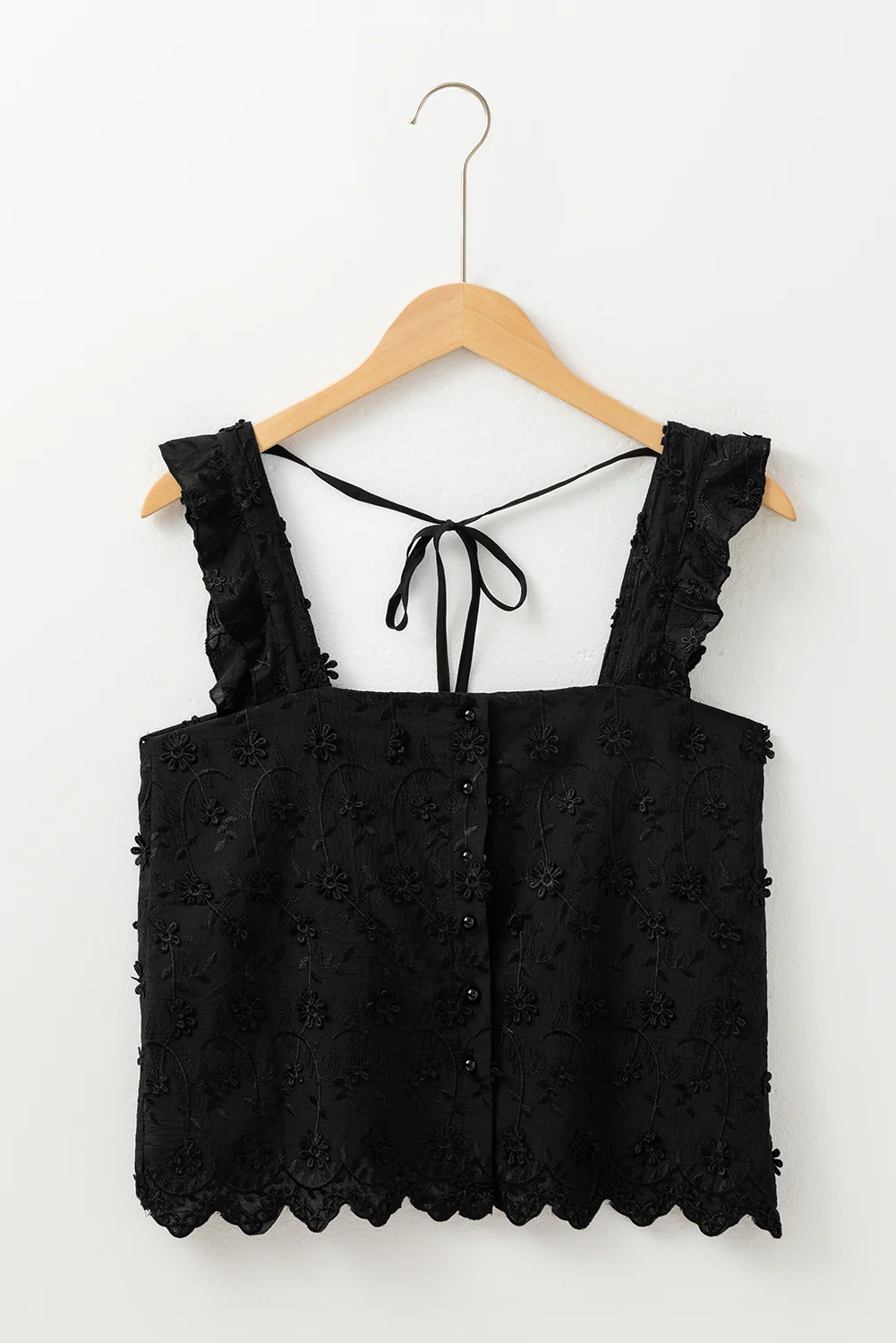 Embroidered Square Neck Wide Strap Tank - Image 5