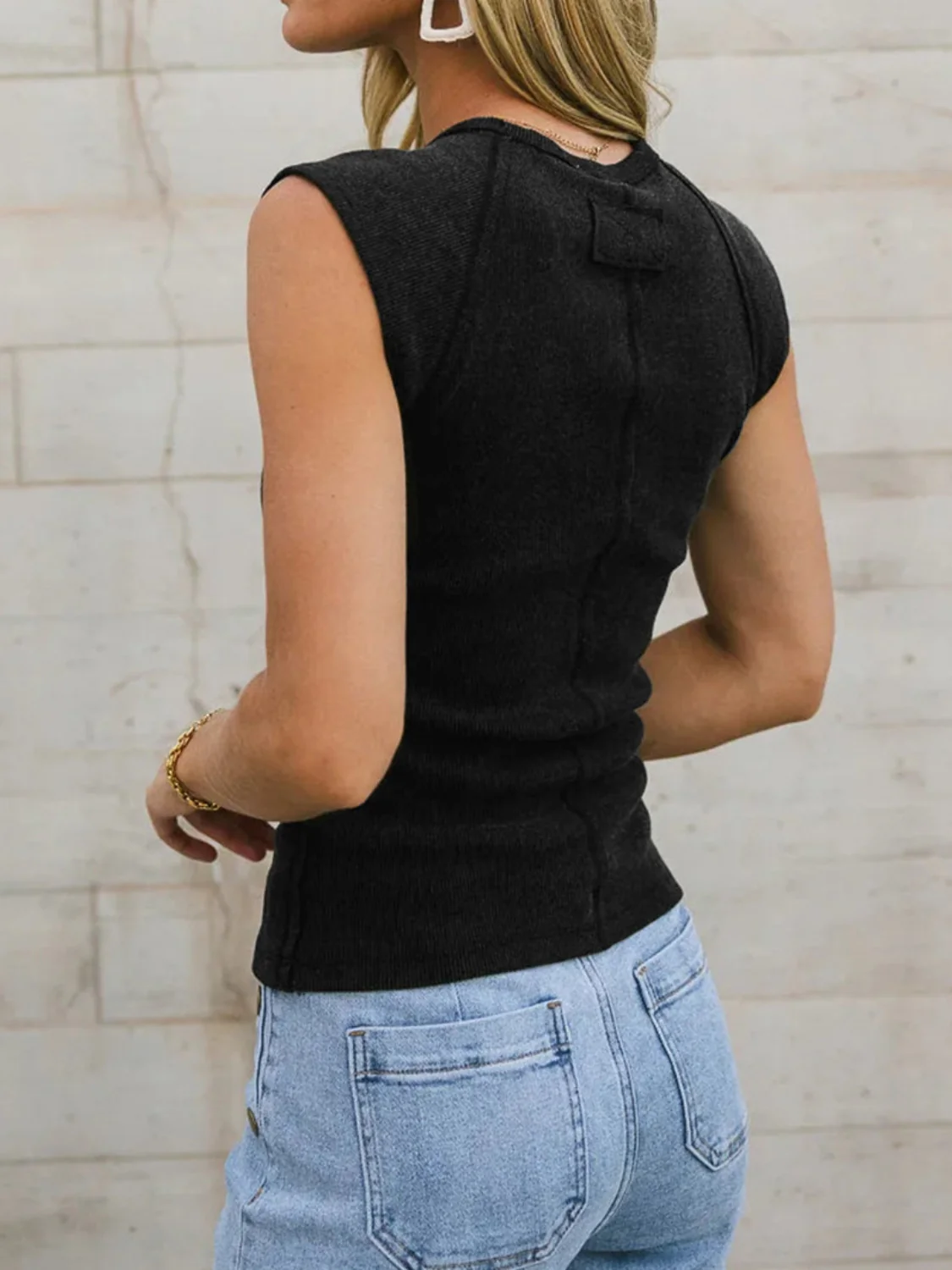 Exposed Seam Round Neck Tank - Image 2