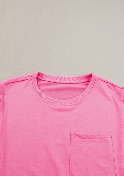 Exposed Seam Side Slit Round Neck Top - Image 6