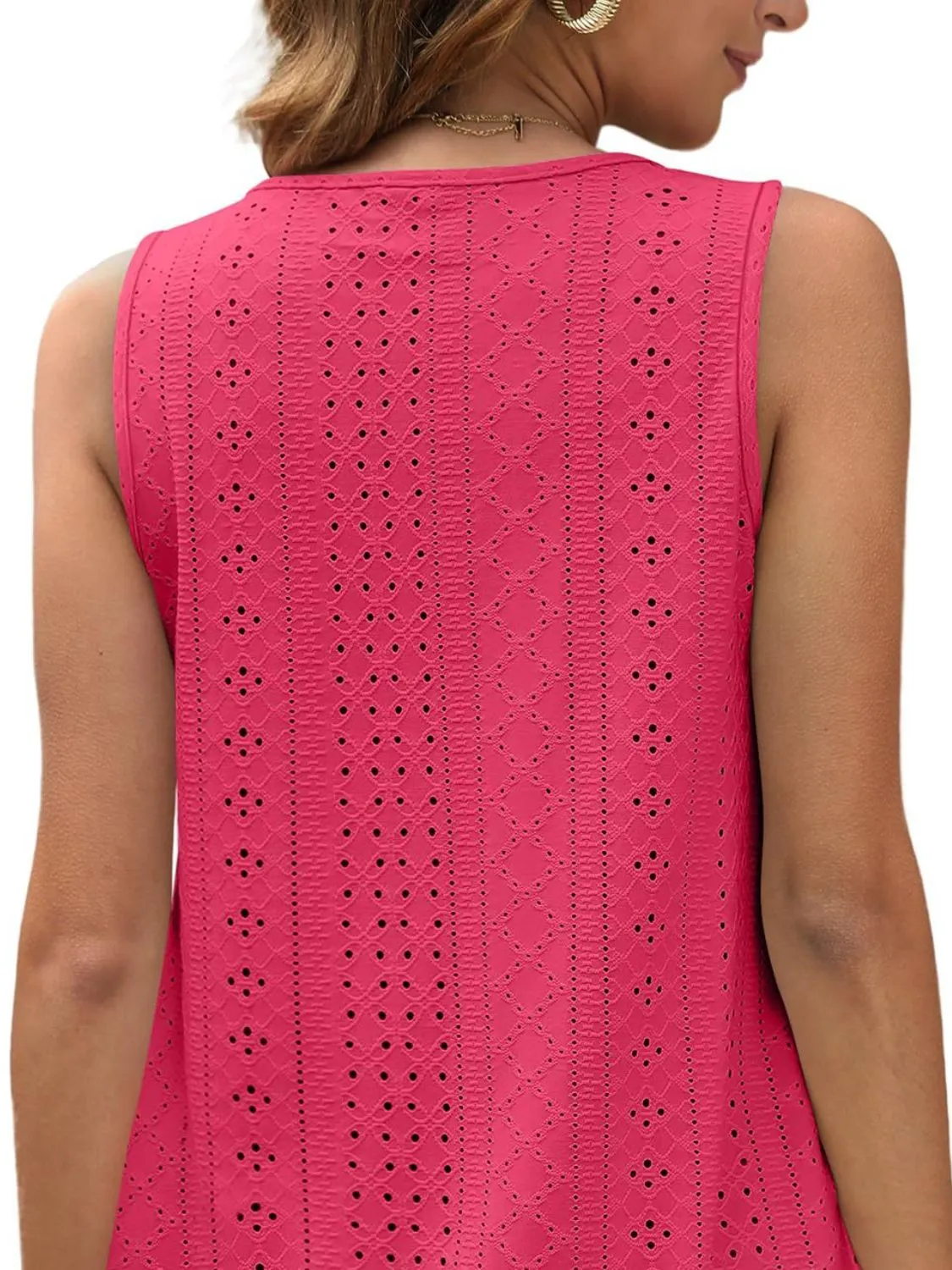 Eyelet Scoop Neck Tank - Image 12