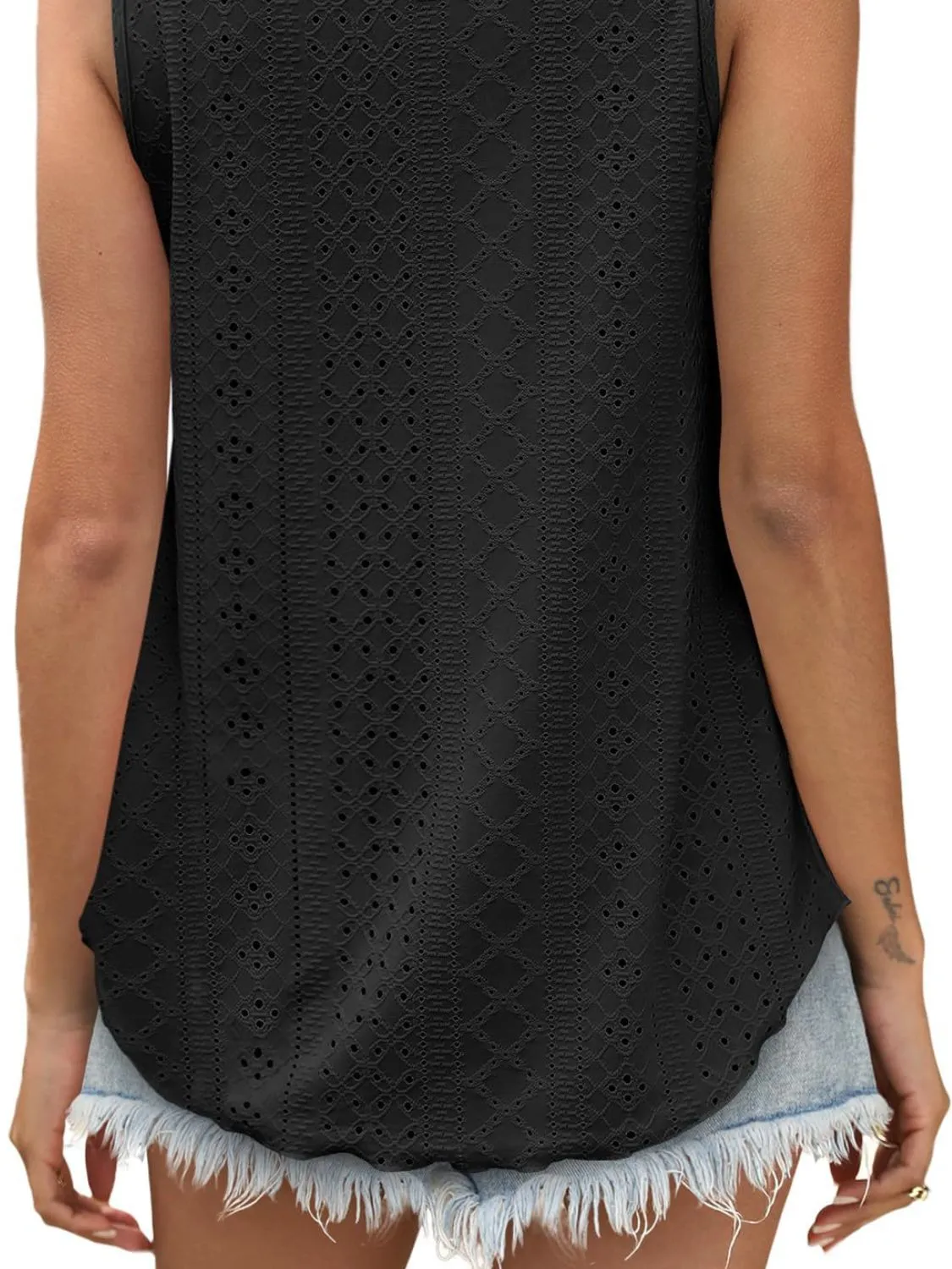 Eyelet Scoop Neck Tank - Image 15